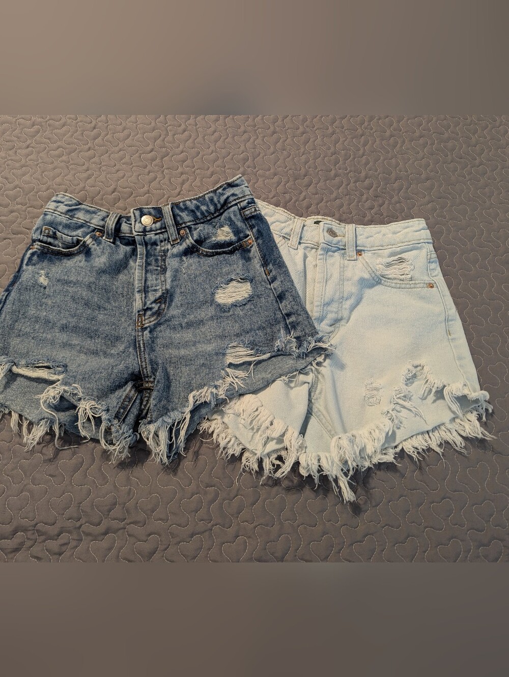 Lot of 2 Wild Fable Womens Denim Shorts Distressed High Rise Cutoff Blue Size 00